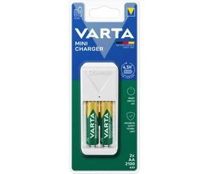 Varta Mini Charger 57656 with 2x AA 2100mAh NiMH Rechargeable Batteries