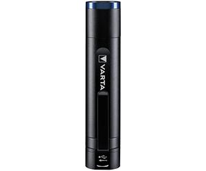 Varta Night Cutter F20R-Rechargeable Premium Torch, Includes Micro USB Charging Cable, 4 Modes, 400 Light Intensity, aluminium, Black, F20R-400 lumens