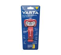 Varta Outdoor Sports H20 Pro Head Torch 3xAAA 52 Hours Run Time Red/Grey
