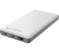 Varta Power Bank Energy 10000mAh, including charging cable (1x Micro USB input, 2x USB A outputs, 1x bidirectional USB Type C connection, quick charging), Silver