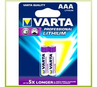Varta Professional Lithium AAA Batteries 1.5 V 1100 mAh / 1 x Blister Packs of 2