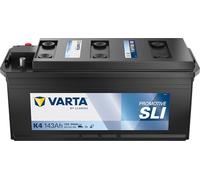 VARTA ProMotive SLI (K4) 12 V 143 Ah 950 A Robust Wet Battery for Commercial Vehicles Vibration-Resistant Starter Battery Car with High Energy Demand Lead Acid Battery with Reliable Starting Power