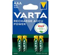 Varta Recharge Accu Power Rechargeable Aaa (Lr03) Battery, Pack Of 4