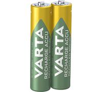 VARTA Recharge Accu Recycled, Ready-To-use pre-charged AAA Micro NiMH rechargeable battery (2-pack, 800 mAh) made of 11% recycled material - without memory effect