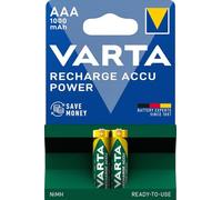 Varta Rechargeable Batteries Photo Accu NiMH 1.2 Volt 2 x AAA Pack | Ni-MH battery, Size HR03 1.2 V, pre-charged, no memory effect, low self-discharge, for camera and torch