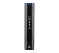 VARTA Rechargeable LED Torch, Night Cutter F20R, Made of Aluminium | 400 Lumen, IPX4 splash-proof, black, in harging cable, Clip, robust, long-lasting housing