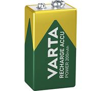 VARTA Rechargeable Ready2Use Pre-Charged 9V Block Battery (9V, 200 mAh), rechargeable without memory effect - ready for immediate use, Pack of 1