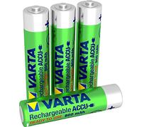 VARTA Rechargeable Ready2Use Pre-Charged AAA Micro Ni-Mh Battery (4-pack, 800 mAh), rechargeable without memory effect - ready for immediate use