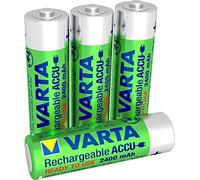 VARTA Rechargeable Ready2Use Pre-Charged Mignon Ni-Mh Battery (AA, 2400mAh, 4-pack), rechargeable without memory effect - ready for immediate use