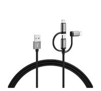 Varta Usb A To Lightning, Micro-Usb & Usb C Charging Cable, 2M, Black