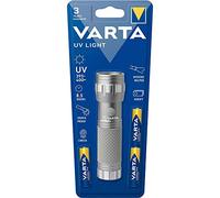 VARTA UV LED Torch with 3 x AAA Batteries, UV Light, for Checking & Verifying Banknotes, Fingerprints, Hygiene Aid, for Detecting Dirt Residue & Urine from Pets
