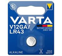 VARTA V12GA LR43 Button Cell Battery | child-safe packaging, for clinical thermometer, heart-rate monitor, car key, remote control, scales or calculator