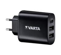 VARTA Wall Charger including USB Type C port, 3 USB ports: 1x UBS Type C 3.0A and 2x USB A 2.4A shared