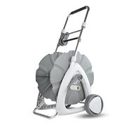 Vartco Garden Hose Reel Cart with up to 45m (1/2") Capacity Solid 145mm Wheels Steel Frame Adjustable Handle Two Universal Couplers