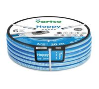 Vartco Hoppy 6-Layer Water Hose, Drinking Water Hose, Anti-Twist Garden Hose, Garden Irrigation, Flexible Flexible Hose, UV Resistant, 36 Bar (1/2 Inch 20m), Transparent/Blue