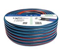 Vartco Light Blue 4-Layer Water Hose Garden Hose Hose Garden Irrigation Flexible Flexible Hose Polyester Cross-Braided UV-Resistant 22 bar (1 inch 50m)