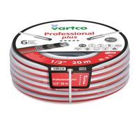 Vartco Professional Plus 6-Layer Water Hose, Anti Twist Garden Hose, Garden Irrigation, Flexible Flexible Hose, UV Resistant, 30 Bar 1/2 Inch 20, Red/Grey