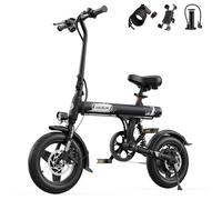 VARUN Electric Bike, 14" Folding Electric Bike 36V 280.8Wh Battery, 45KM Max Range, LCD Display, Rear Shock Absorber, Integrated Wheels, Commuter Ebike for Adults and Teens