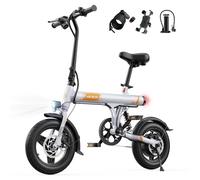 VARUN Electric Bike, 14" Folding Electric Bike 36V 280.8Wh Battery, 45KM Max Range, LCD Display, Rear Shock Absorber, Integrated Wheels, Commuter Ebike for Adults and Teens
