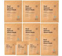 [varuza] Real Natural Sheet Mask - EWG VERIFIED, Vegan Face Mask for Hydration & Skin Balance, Biodegradable Sheet, Clean Beauty Skincare (BLUE AMPOULE [10 PACK])