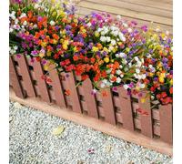 VaryFloral 10 Bundles Plastic Flowers for Outdoors 5 Colors Artificial Flowers Outdoor UV Resistant Outdoor Artificial Plants Colorful Artificial Flowers for Hanging Basket Garden Window Wedding