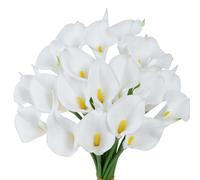 VaryFloral 20pcs Artificial Lilies Artificial Calla Lily Bulbs Artificial Lily Flowers Real Touch Flowers Decorative Artificial Bridal Bouquet Artificial Flowers for Decoration Bridal Party Home