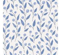 VaryFloral Blue Floral Wallpaper 30.5cmx300cm Cute Botanical Flower Contact Paper Beige Self Adhesive Wallpaper Watercolor Vintage Waterproof Vinyl Wrap for Furniture Room Cabinet