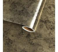 VaryFloral Champagne Gold Metallic Peel and Stick Wallpaper 30cmx300cm Rustic Textured Metallic Contact Paper Waterproof Self Adhesive Wallpaper Vintage Vinyl Wrap for Kitchen Cupboard Liners