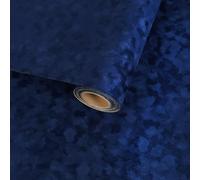 VaryFloral Dark Blue Velvet Fabric Wallpaper 30cmx300cm Self Adhesive Wallpaper Flocked Liner for Jewellery Box Soft Velvet Contact Paper Textured Fabric Vinyl Wrap for Furniture Dresser Liner Crafts