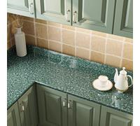 VaryFloral Emerald Green Terrazzo Peel and Stick Wallpaper 30cmx300cm Contact Paper Glossy Granite Self Adhesive Wallpaper Marble Effect Sticky Back Plastic Waterproof Vintage Kitchen Worktop Covering