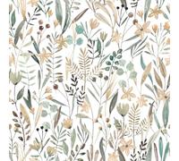 VaryFloral Green Sage Floral Wallpaper 44.5cmx400cm Contact Paper White Self Adhesive Wallpaper Botanical Patterned Sticky Back Plastic Roll Watercolor Removable Vinyl Wrap for Furniture Cabinet Rooms
