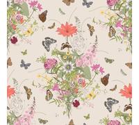 VaryFloral Pink Floral Peel and Stick Wallpaper 44.5cmx400cm Butterfly Patterned Contact Paper Flower Stick on Wallpaper for Living Room Bathroom Waterproof Cupboard Vinyl Wrap for Furniture Stickers