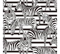 VaryFloral Zebra Self Adhesive Wallpaper 44.5cmx400cm Black White Stripes Contact Paper Vintage Animal Peel and Stick Wallpaper Waterproof Wall Stickers Vinyl Wrap for Furniture Cupboard Drawers