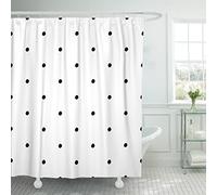 VaryHome Shower Curtain Small Abstract Polka Dot Pattern with Trendy Cute Black and White Monochrome and Bubble Child Waterproof Polyester Fabric 72 x 72 inches Set with Hooks