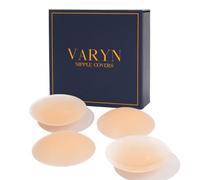 VARYN Nipple Covers, 2 Pairs Of 8cm Seamless Hypoallergenic Silicone Nipple Covers. Ultra-Thin, Premium Reusable Nipple Covers With Travel Case (8cm, 4, 2 Pairs)