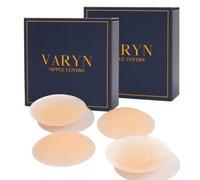 VARYN Nipple Covers, 4 Pairs Of 8cm Seamless Hypoallergenic Silicone Nipple Covers. Ultra-Thin, Premium Reusable Nipple Covers With Travel Case (4 Pairs)