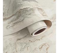 VaryPaper Beige Gold Marble Effect Self Adhesive Vinyl Wallpaper 40cmx800cm Glossy Contact Paper for Kitchen Countertops Sticky Back Plastic Furniture Wrap Cupboard Vinyl Wrap Tabletop