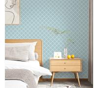 VaryPaper Blue Geometric Self Adhesive Wallpaper 44.5cmx200cm Minimalist Geometric Contact Paper for Furniture Blue Sticky Back Plastic Wallpaper for Bedroom Living Room Adhesive Shelf Liner Cupboards