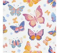 VaryPaper Colorful Butterfly Self Adhesive Wallpaper 44.5cmx200cm Patterned Sticky Back Plastic Kids Wallpaper for Bedroom Hallway Thick Lining Paper for Drawers Shelf Cupboard Sticker Furniture Wrap