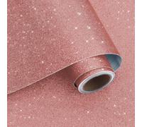 VaryPaper Coral Pink Glitter Peel and Stick Wallpaper 40cmx200cm Glitter Contact Paper Sticky Back Plastic Girls Wallpaper for Bedroom Living Room Cupboard Vinyl Wrap Shelves Thick Lining Paper