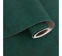 VaryPaper Distressed Dark Green Concrete Wallpaper 40cmx200cm Thick Deep Teal Cement Contact Paper Green Limewash Wallpaper for Bathroom Hallway Kitchen Vinyl Wrap for Worktop Capboards Furniture Wrap