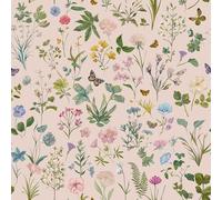 VaryPaper Floral Self Adhesive Wallpaper Flower Patterned Sticky Back Plastic 44.5cmx200cm Removable Pale Pink Contact Paper Girls Wallpaper for Bedroom Hallway Drawer Liner Cupboards Furniture Wrap