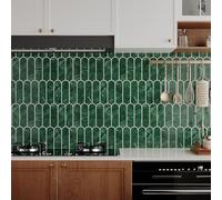 VaryPaper Green Marble Stick on Tiles Self Adhesive Kitchen Wall Stickers 30.5cmx30.5cm 20 Pieces Peel and Stick Backsplash Tiles Stick on Bathroom Tile Kitchen Tile Ttransfers