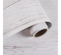 VaryPaper Grey White Wood Effect Vinyl Self Adhesive Wallpaper 40cmx200cm Retro Wooden Contact Paper Sticky Back Plastic Wood Vinyl Wrap for Kitchen Worktop Shelf Liner Cupboard Sticker Furniture Wrap