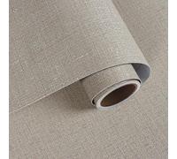 VaryPaper Light Brown Linen Textured Wallpaper Self Adhesive Brown Contact Paper 40cmx200cm Sticky Back Plastic Faux Grasscloth Wallpaper for Living Room Bedroom Shelf Liner Cupboards Furniture Wrap