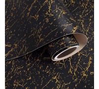 VaryPaper Peel and Stick Black Gold Marble Wallpaper 40cmx200cm Black Marble Vinyl Wrap Marble Contact Paper for Kitchen Countertops Washable Kitchen Wallpaper for Bathroom Worktop Vinyl Covering