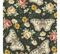 VaryPaper Peel and Stick Butterfly Wallpaper with Vintage Floral Daisy Pattern, 44.5cm x 200cm Sticky Back Plastic Vinyl for Furniture, Living Room, and Bedroom