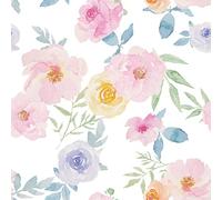 VaryPaper Pnik Floral Wallpaper Self Adhesive 44.5cmx800cm Watercolor Flower Contact Paper for Cupboards Vinyl Worktop Covering Thick Lining Paper for Wall Backing Wallpaper for Girls Room Nursery