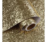 VaryPaper Self Adhesive Champagne Chunky Glitter Wallpaper 40cmx800cm Glitter Sticky Back Wallpaper for Living Room Bedroom Removable Textured Fabric Contact Paper Cupboard Vinyl Wrap Shelf Liner