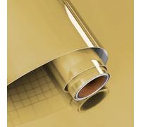 VaryPaper Self Adhesive Gold Metallic Wallpaper Reflective Gold Mirror Stickers for Wall 40cmx200cm Flexible Mirror Sheet Sticky Back Plastic Counter Top Vinyl Covering Fridge Stickers Furniture Wrap